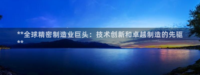 彩神iv能赚钱吗：**全球精密制造业巨头：技术创新和卓越制造的先驱
**