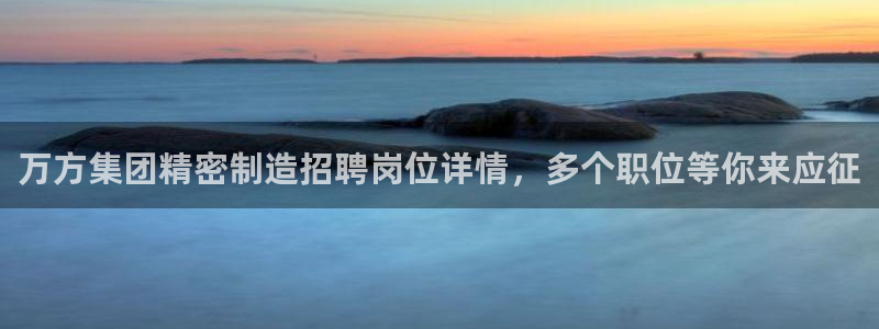 彩神网合法吗：万方集团精密制造招聘岗位详情，多个职位等你来应征